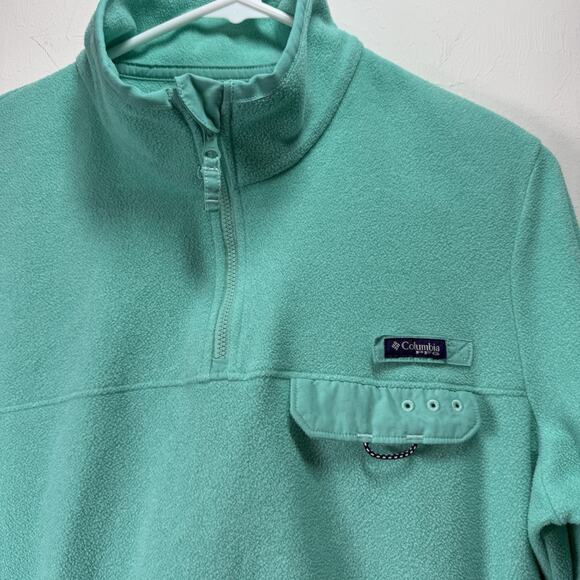 Columbia PFG Women's Turquoise Blur Fleece Pullover Sz Medium Sweatshirt - Picture 2 of 11